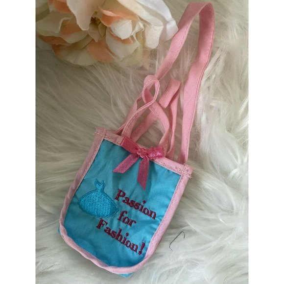 American Girl Battat OG Blue Pink Shopping Hand Bag for Dolls 16" 18" Retired - Picture 2 of 10